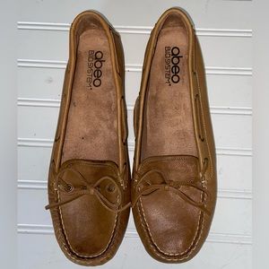 Abeo Bio Systems Ladies 9M & 9N New Brown Leather Moccasin Style Slip On Shoes
